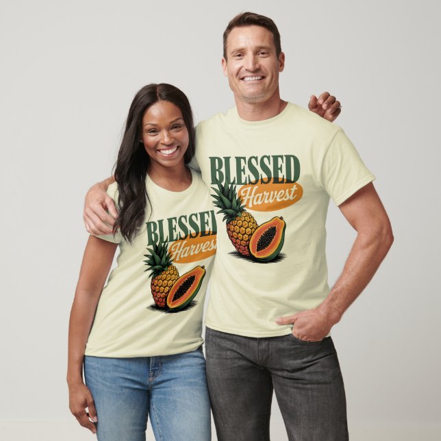 Blessed Harvest Pineapple Papaya Retro Tee (Unisex)