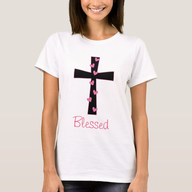 Blessed Heart Cross T-Shirt (Front)