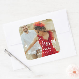 Blessed Heart Photo Wedding Bridal Favour Sticker
