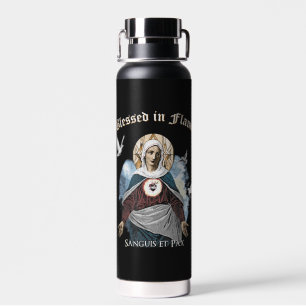 Blessed in Flame - Gothic Design Water Bottle