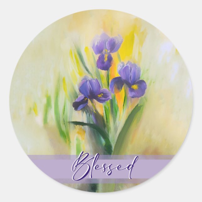 Blessed Iris Classic Round Sticker (Front)
