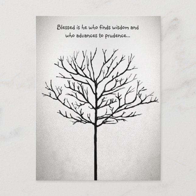 Blessed is He who seeks Wisdom a Tree of Life Postcard (Front)