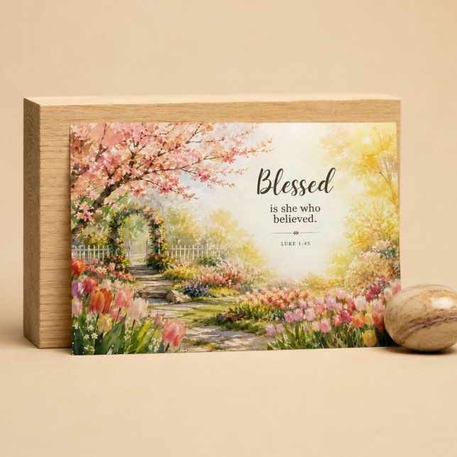 Blessed Is She Who Believed | Luke 1:45 Scripture Card (Creator Uploaded)