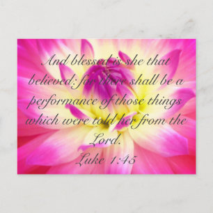 Blessed Is She Who Believed Postcard