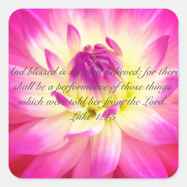 Blessed Is She Who Believed Square Sticker (Front)