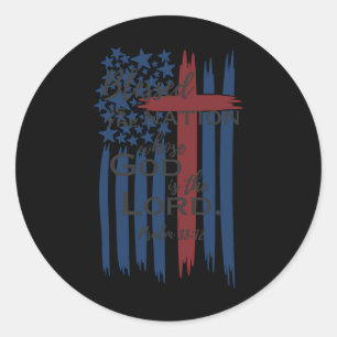 Blessed Is The Nation Whose God Is The Lord Americ Classic Round Sticker