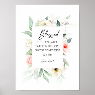 Blessed Is The One, Jeremiah 17:7, Bible Verse Wal Poster