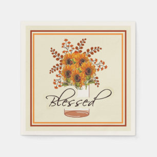 Blessed Jar of sunflowers Napkin