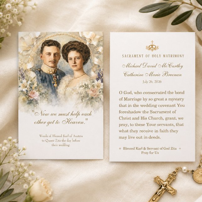 Blessed Karl & Zita Catholic Wedding Prayer Card (Creator Uploaded)