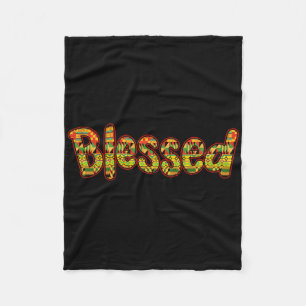 Blessed Kente African Print Black History Month Me Fleece Blanket