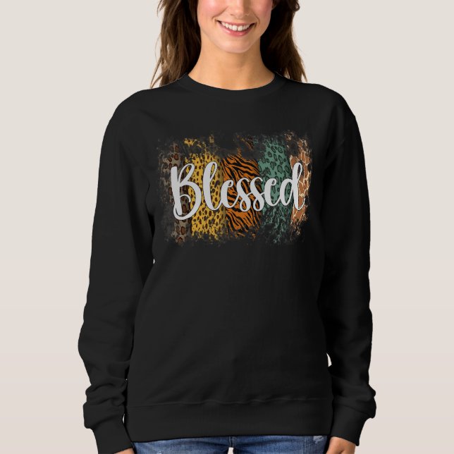 Blessed Leopard Mum Sweatshirt (Front)