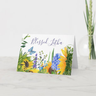 Blessed Litha Flower Garden Solstice Greeting Card