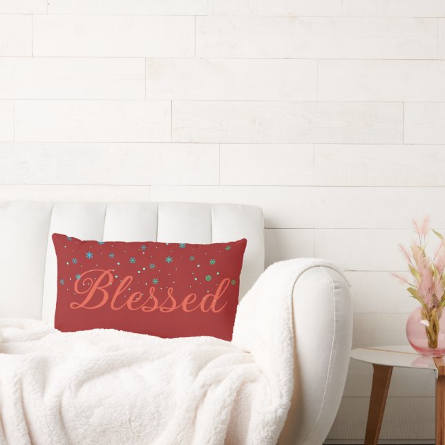Blessed Lumbar Pillow, Farmhouse Decor Rustic  Lumbar Cushion (Couch)