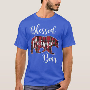 Blessed Maimeo Bear Red Tartan Plaid Fun Grandma G T-Shirt