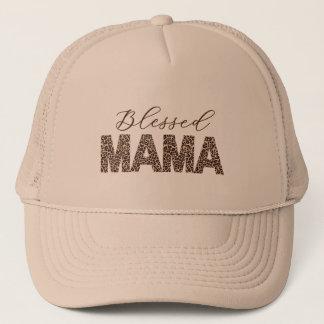 Blessed Mama Leopard/Cheetah Print– Personalised  Trucker Hat