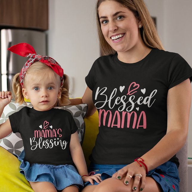 Blessed Mama Matching Parent & Kid Mum T-Shirt (Creator Uploaded)