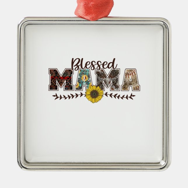 Blessed Mama Metal Ornament (Front)