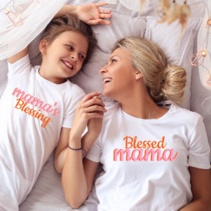 Blessed mama modern script  Mother's Day  T-Shirt