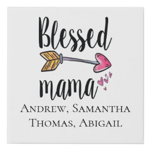 Blessed Mama Mother's Day Gift Faux Canvas Print