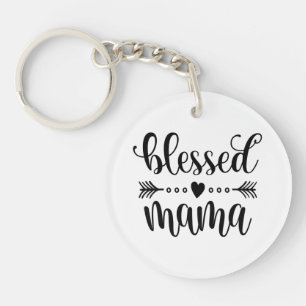 Blessed Mama Mother's Day Quote Keychain