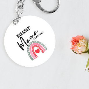 Blessed Mama Rainbow Key Ring