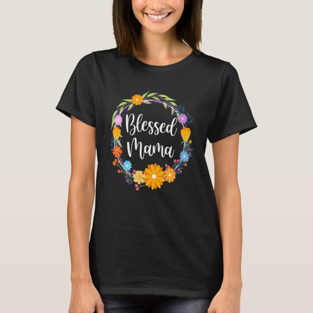 Blessed Mama Shirt Grandma Mothers Day Thanksgivin (Front)