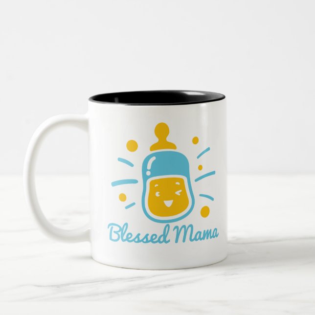 Blessed Mama Two-Tone Coffee Mug (Left)