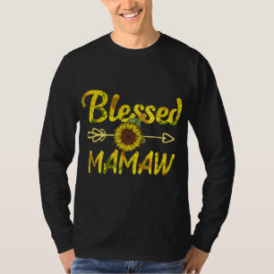 Blessed Mamaw With Sunfloral Mamaw Heart Mother's T-Shirt