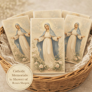 Blessed Mary Catholic Funeral Memorial Holy Card -