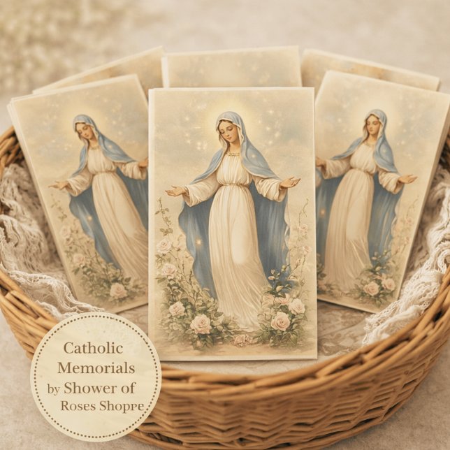 Blessed Mary Catholic Funeral Memorial Holy Card - (Creator Uploaded)