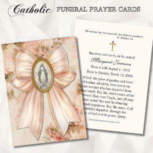 Blessed Mary Peach Funeral Memorial Holy Card -
