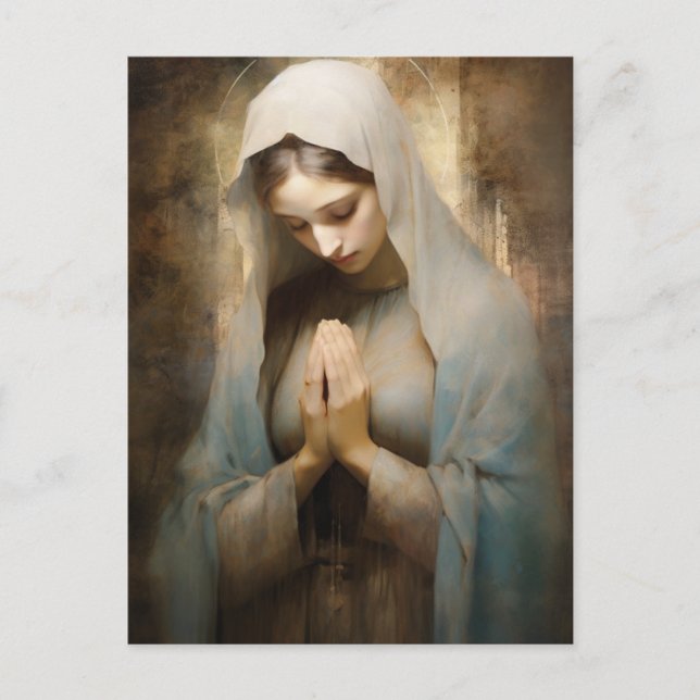 Blessed Mary Praying Postcard (Front)