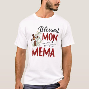Blessed Mema For Women Flower Decor Mema T-Shirt