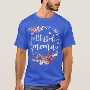 Blessed Mema Thanksgiving Floral Funny Gifts T-Shirt