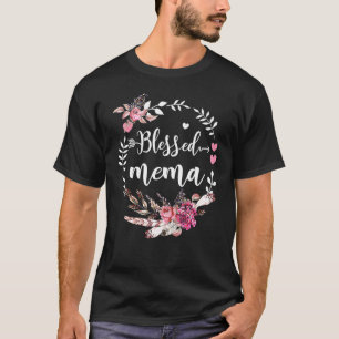 Blessed Mema Thanksgiving Floral T-Shirt