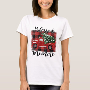 Blessed Memere Red Truck Vintage Christmas Tree T-Shirt