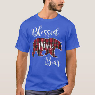 Blessed Mimi Bear Red Tartan Plaid Fun Grandma Gif T-Shirt