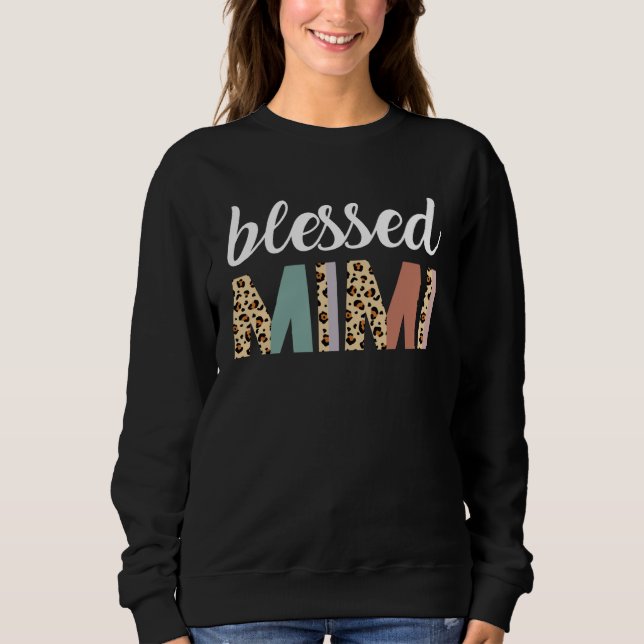 Blessed Mimi Cute Leopard Print Sweatshirt (Front)