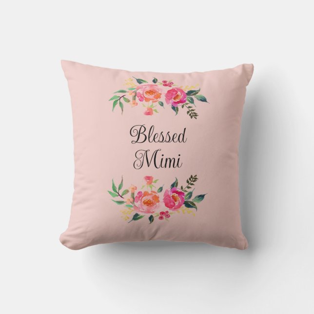 Blessed Mimi throw pillow (Front)
