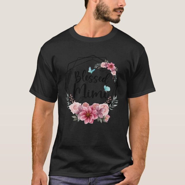 Blessed Mimi with Floral Mother s Day 2023 T-Shirt (Front)