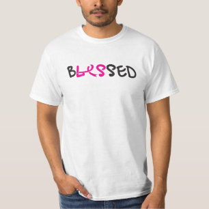 bLESsed mns/white front&back T-Shirt