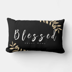 Blessed Modern Black Lumber Pillow