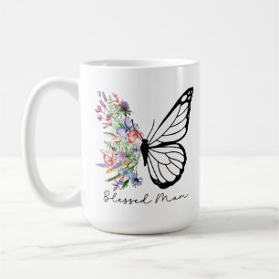 Blessed Mom Floral Butterfly  Coffee Mug