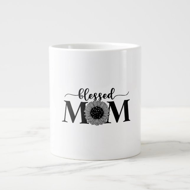 Blessed Mom Large Coffee Mug (Front)