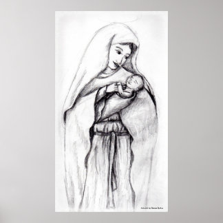 Blessed Mother and Child Poster