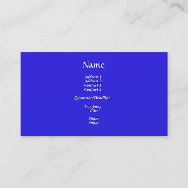Blessed Mother Blue Business Card (Front)