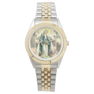Blessed Mother Gold/Silver toned watch