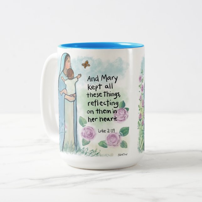 Blessed Mother Luke 2:19 Mug (Front Left)