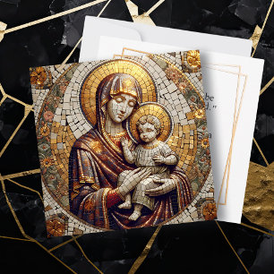 Blessed Mother Mary and Baby Jesus   Christmas Holiday Card