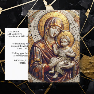 Blessed Mother Mary and Baby Jesus   Christmas Postcard